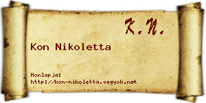 Kon Nikoletta névjegykártya